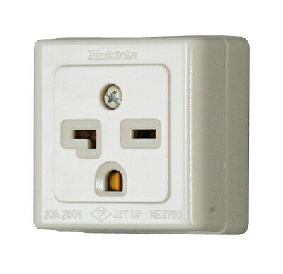 【公式】明工社 ME2760 15A/20A 250V エレガント接地コンセント 定格20A.250V. 設備工事用配線器具