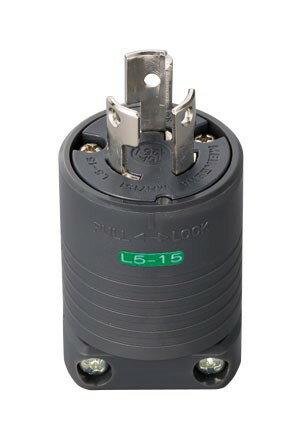 【公式】明工社 MH7151B 接地2P 15A 引掛プラグ 15A 125V （黒） （L5-15P 準拠） 定格15A.125V. 設備工事用配線器具