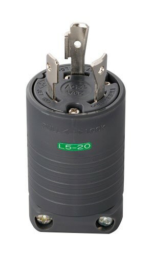 【公式】明工社 MH7152B 接地2P 20A 引掛プラグ 20A 125V （黒） （L5-20P 準拠） 定格20A.125V. 設備工事用配線器具