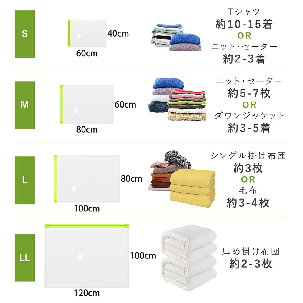 Umimile 布団圧縮袋 圧縮袋 衣類 選べる 6タイプ 6枚組 ふとん圧縮袋 布団 防ダニ カビ 省スペース 衣替え 引越し 旅行 電動ポンプ付き 送料無料 1年保証対応 2