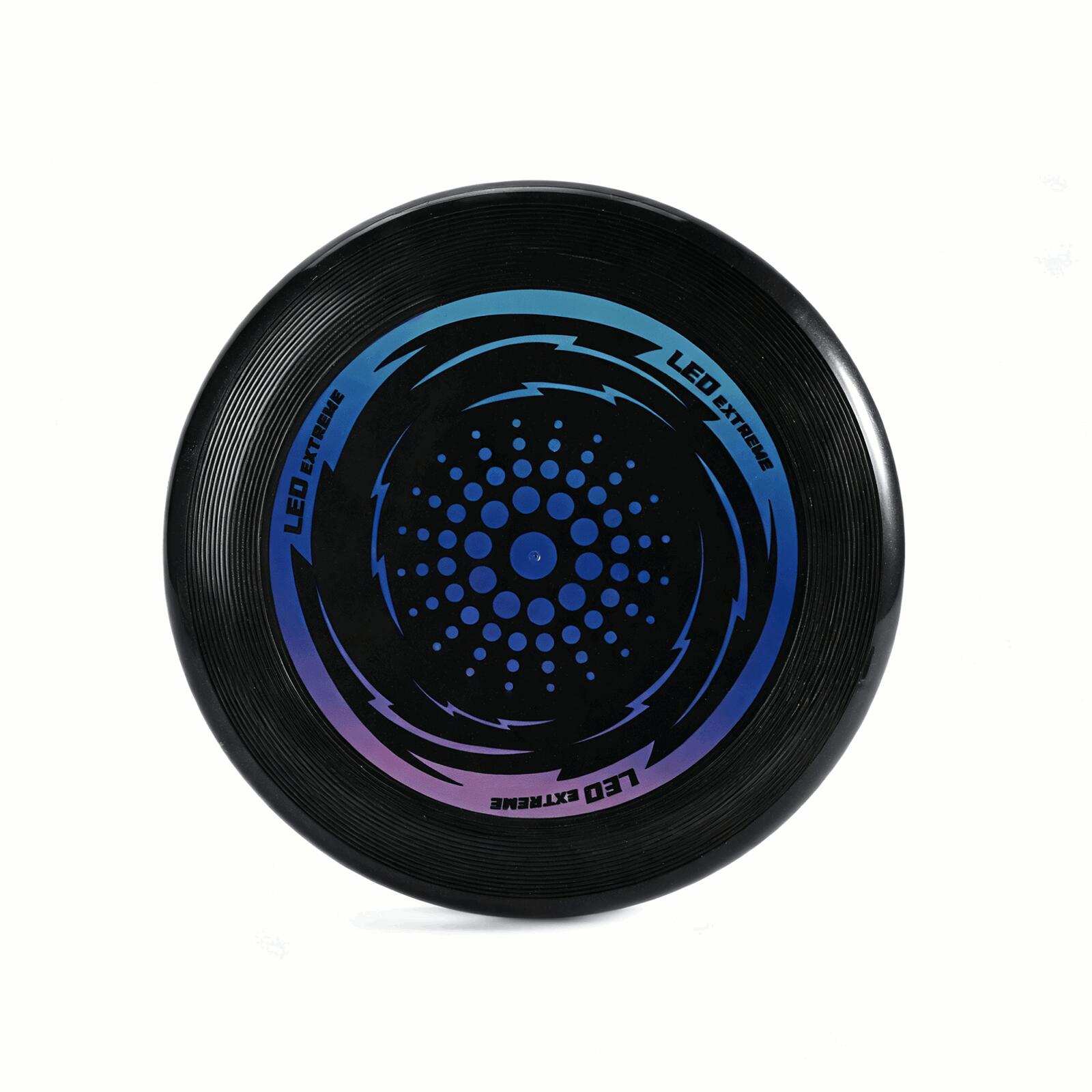 フリスビー 単色発光 電池式 光るフリスビー 柔らか素材 昼夜兼用 大人から子供まで遊べる （ブラック S）