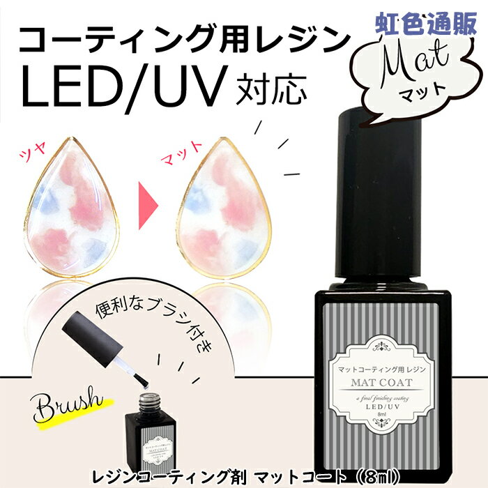 最新 ブラシ付き レジンコーティング剤（8ml）マットコート マットコーティング用レジン レジン デコ D..