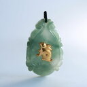 24金のうさぎが高級感あり【 Rabbit K24G (L)翡翠ペンダントトップ】A貨翡翠 jd_pt1199
