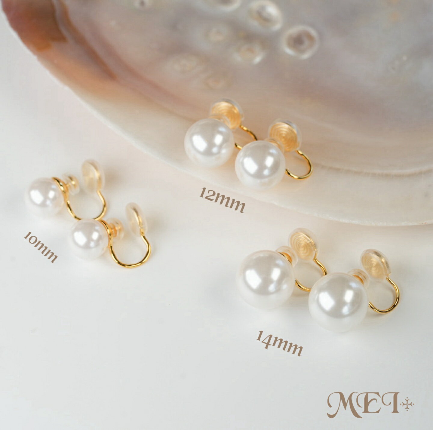 【開始2時間限定全品40%OFFクーポン】パール イヤリング 痛くない イヤークリップ イヤリング 金属アレルギー対応 シンプル 一粒 大ぶり パール 結婚式 入学式 ゴールド 韓国ファッション レディースアクセサリー 大人　mei+アクセサリーのサムネイル
