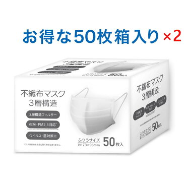 不織布3層マスク レギュラーサイズ 50枚入り 三層マスク 使い捨てマスク 立体型不織布マスク 立体プリーツマスク 　プレゼント