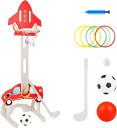 【100円OFFクーポン券付】バスケットゴール 室内 子供用 4in1 Cyfie バスケットボール サッカー ゴルフ輪投げ バスケゴール 高調節可 ミニバスケットゴール 室内遊び 知覚トレーニング