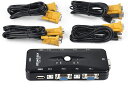 【100円OFFクーポン付】 VGA切替機 4ポートUSB2.0 KVM VGAスイッチボックス切替機 ES-Tune パソコン切替器