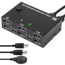 【200円OFFクーポン付き】 DP KVM切替器 2入力2出力 PC2台対応 モニター2台対応 8K@30Hz 4K@120Hz 4xUSB3.0 低解像度と...