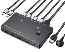【200円OFFクーポン付き】 KVM切替器 2入力1出力 ES-Tune HDMIモニター USB切替器 4K@60Hz 手動式 電源不要 タイプC端子採用 ...