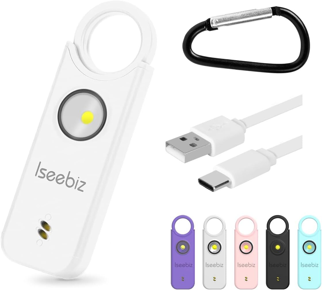 【BF期間限定20倍P付】防犯ブザー 防犯警報器 135dB大音量警告 防災用品 充電式アラーム Iseebiz 強盗事件対策 痴漢防止 警報アラーム カバン飾...