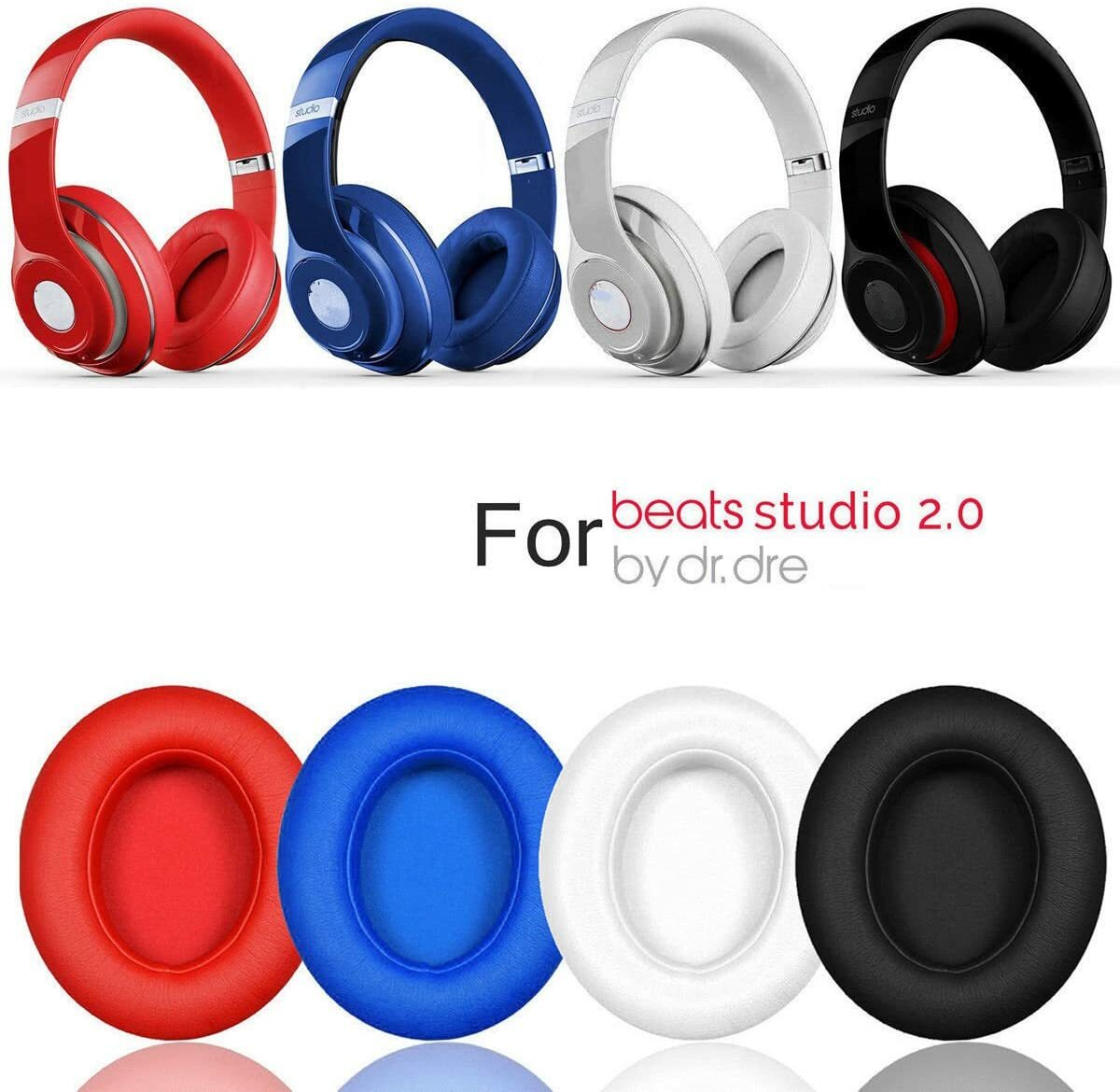 BEATS イヤホン 【マラソン限定5倍P付】交換用 イヤーパッド イヤークッション Iseebiz Beats by Dr. Dre Studio 2.0に対応 イヤホン イヤパッドカバー 2点セット