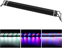【100円OFFクーポン付】 水槽照明 LEDライト 46-63CM水槽用 水槽ライト 48個LED アクアリウムライト 熱帯魚ライト タイマー 3つの照明モー...