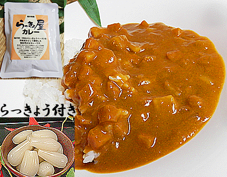 らっきょ屋カレー 3袋 (レトルト 3食分) ＋甘酢 らっきょう70g 1袋付福井名物 送料無料 メール便 らっ..