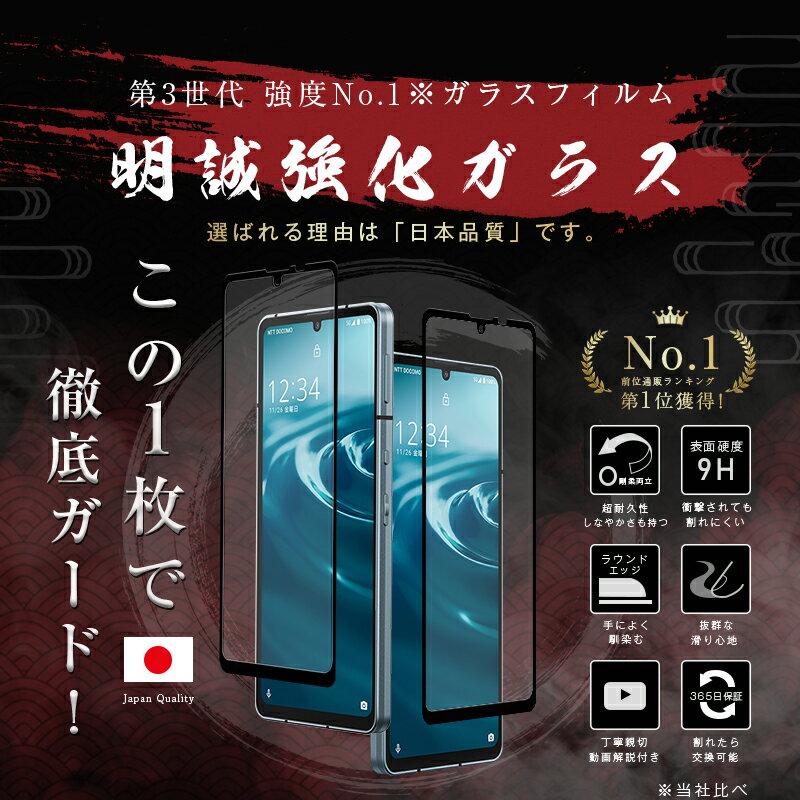 【2枚セット】AQUOS sense6 SH-54B / sense6 SHG05 / sense6 SH-RM19 / sense6 SH-M19 / sense6s SHG07 / sense7 SH-53C / sense7 SHG10 / sense8 SHG11 / SH-54D 強化ガラスフィルム 液晶保護フィルム 3D ソフトフレーム ガラスカバー スマホ画面保護 画面フィルム
