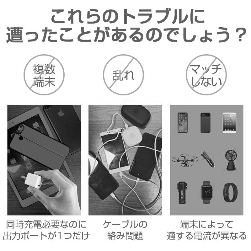 USBアダプター USBステーション ACアダプター 電源タップ USBコンセント 別途ACアダプタが不要 一体型設計 USB-Aポート*3 Type-Cポート*2 PD対応 1.3m 【PSE認証済】