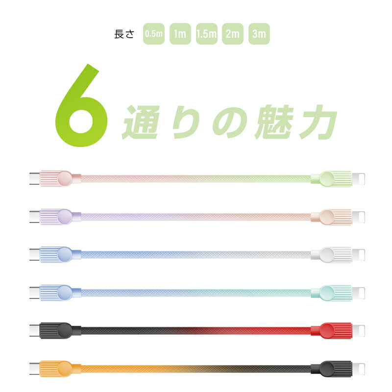 Type-C to Type-Cケーブル Type-C to iPhone 長さ0.5m/1m/1.5m/2m/3m PD100W 急速充電 480Mbps 高速データ転送 USB2.0規格 断線に強い ナイロン編み iPhone17充電ケーブル iPad 【2025最新】 パワーデリバリー対応 結束バンド付き 収納便利【PL保険加入済み製品・安心】
