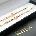 RHEA α elegant【 ピンクゴールドハートダイヤX 】正規保証 健康ネックレス