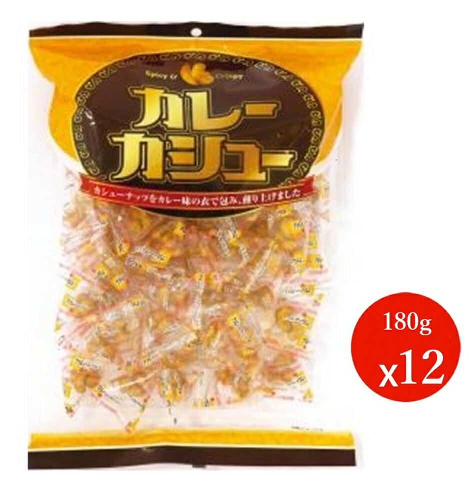 年始セ-ル大特価!!【メ-ル便・送料無料】カレーカシュー カシューナッツ 180g 12袋(約小袋40個入)業務用 大容量 お菓子 おつまみ 賞味期限2026.01.23
