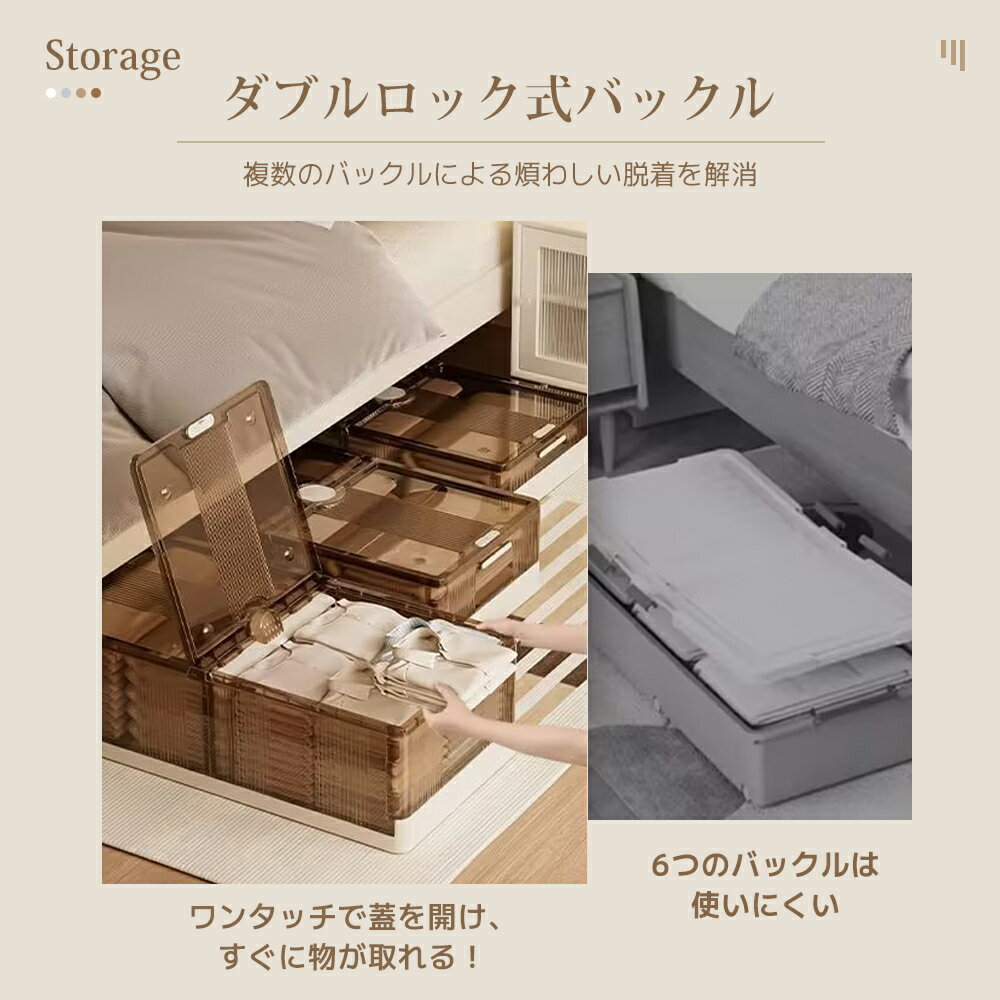【全店クーポンあり】ベッド下収納 キャスター付き 収納ボックス 折りたたみ 収納ケース 薄型 収納ワゴン キャスター ベッド下収納ボックス ローラー付き 大容量 布団収納 薄型 衣類収納 スペース活用 隙間収納 整理ボックス 押入れ収納 ベッド下ワゴン浅型