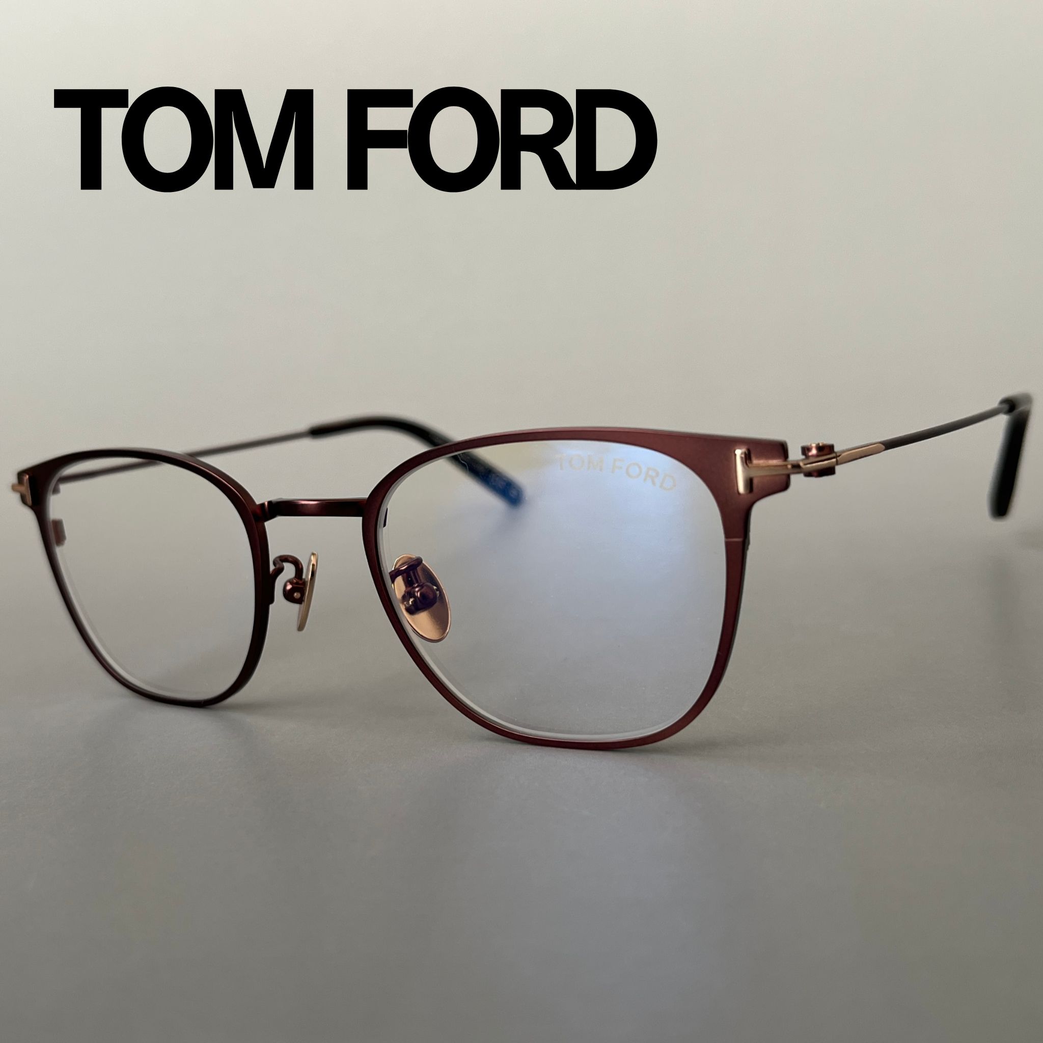 お買い物マラソン 6/20 20時～6/26 1:59まで トムフォード メガネ TOM FORD ボストン アジアンフィット FT5864 マット ブロンズ ゴールド 新品 ブルーライトカット 鯖江 眼鏡 チタン 日本製