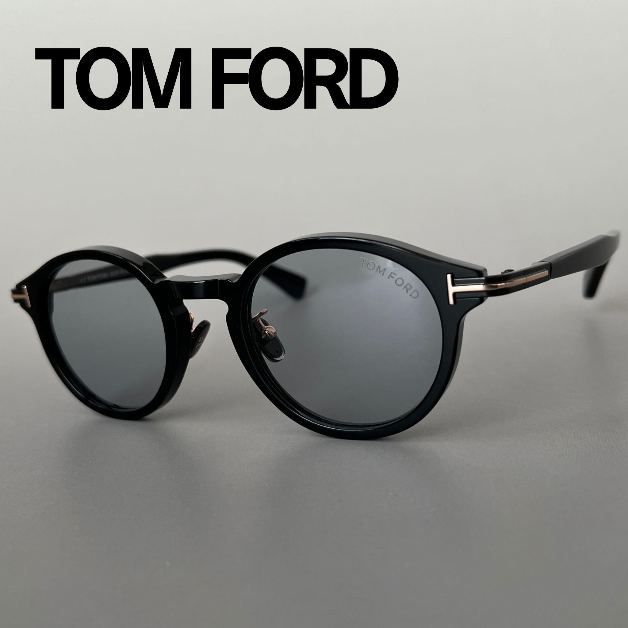 Rakuten - 【2000円OFFクーポン！P2倍】お買い物マラソン 5/9 20時～5/16 1:59まで トムフォード サングラス TOM FORD アジアンフィット ボストン FT1150 ブラック 黒 ゴールド 金 メンズ レディース 新品 UVカット 日本人向け