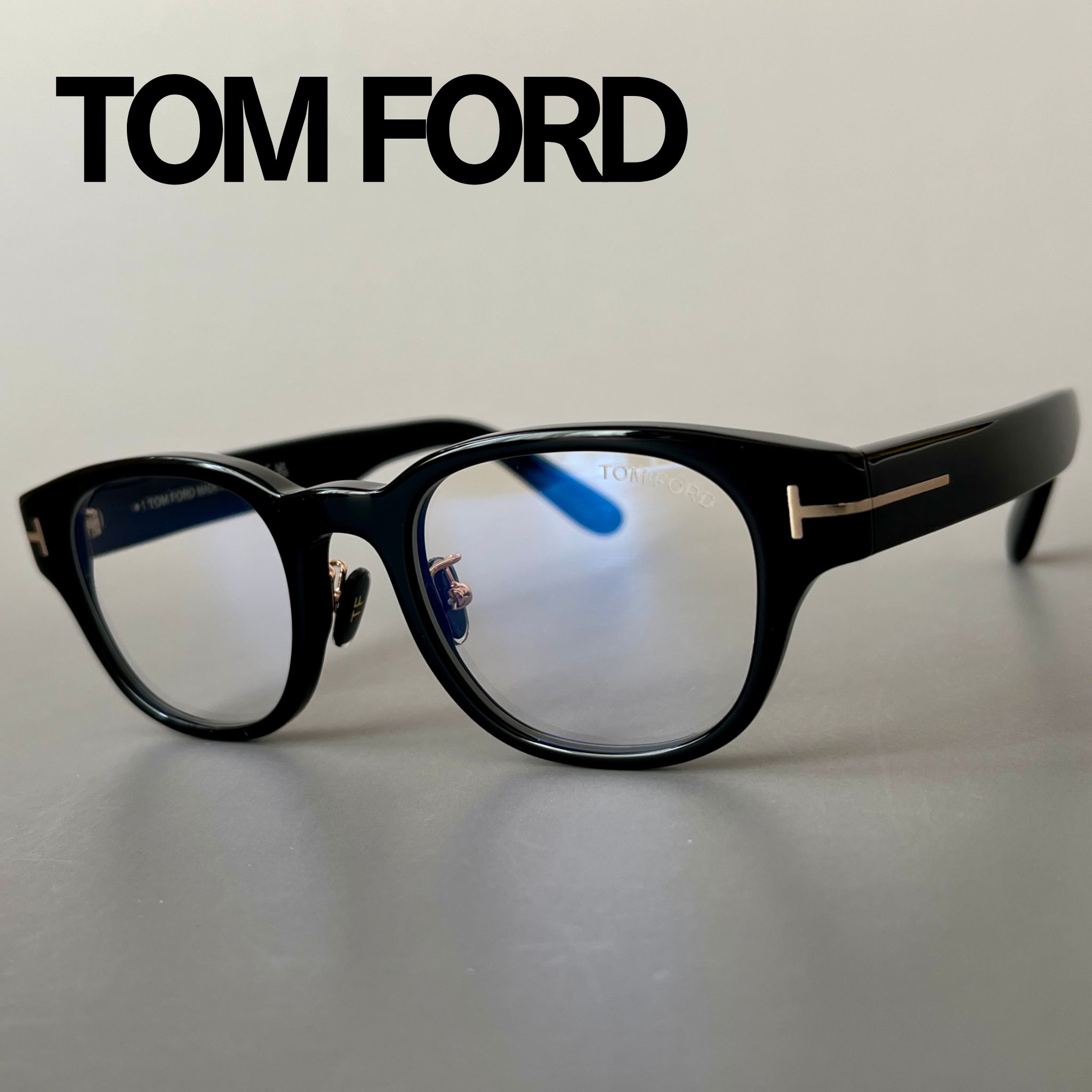 Rakuten - 【2000円OFFクーポン！P2倍】お買い物マラソン 5/9 20時～5/16 1:59まで トムフォード メガネ TOM FORD アジアンフィット FT5861 ウェリントン ブラック 黒 イタリア製 スタイリッシュ おしゃれ トレンド シンプル