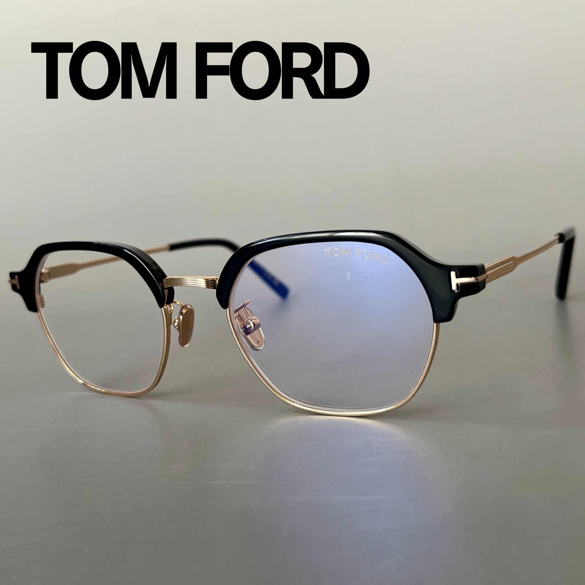 Alain Mikli - 【2000円OFFクーポン！P2倍】お買い物マラソン 5/9 20時～5/16 1:59まで TOM FORD メガネ トムフォード FT6018 サーモント ブロー ブラック ゴールド 黒 金 軽い スタイリッシュ 眼鏡 ブルーライトカット 新品 おしゃれ