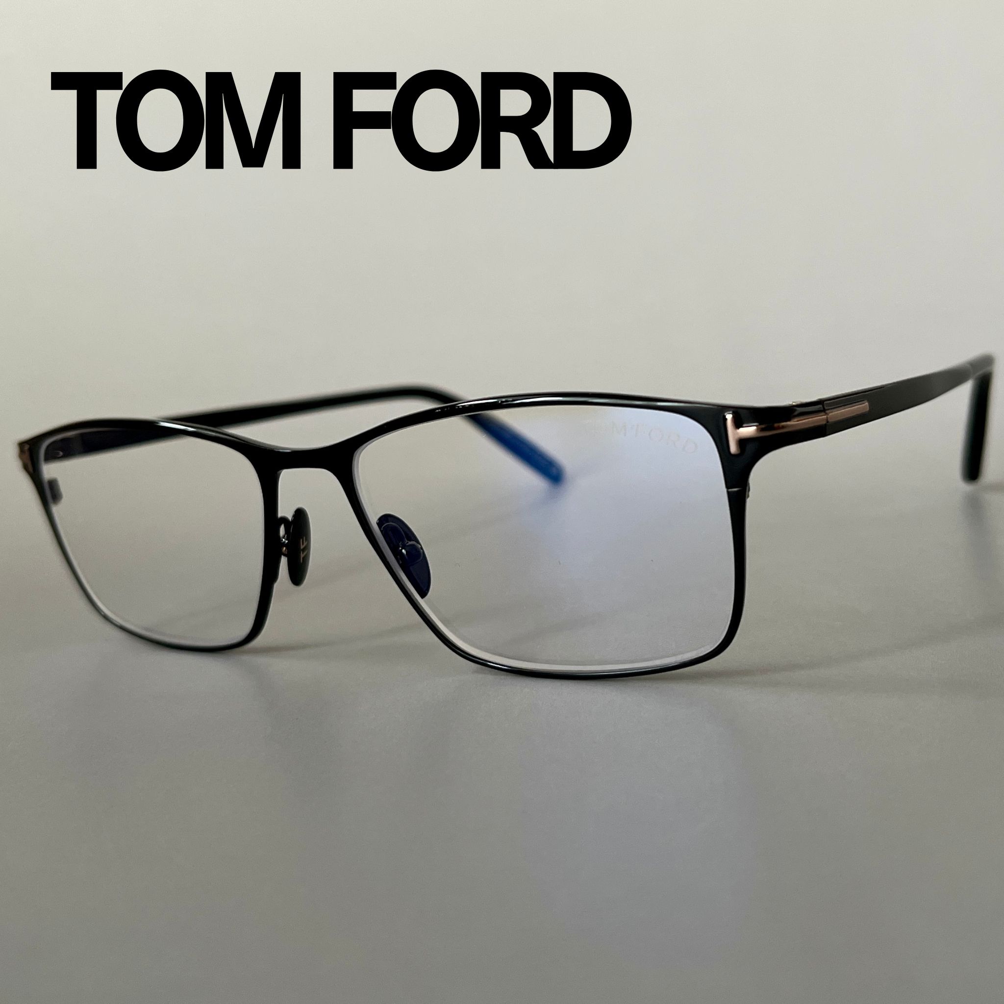 Rakuten - 【2000円OFFクーポン！P2倍】お買い物マラソン 5/9 20時～5/16 1:59まで トムフォード メガネ TOM FORD ブラック ゴールド FT5935 黒 金 眼鏡 チタン 軽い ブルーライトカット 新品 日本製 高品質 国産 スタイリッシュ
