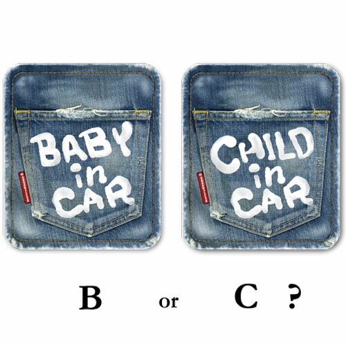 ベビーインカー baby in car ステッカー（ステッカータイプ/デニム風） チャイルドインカー CHILD IN CAR KIDS IN CA…
