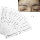 【限定クーポン配布中!】眉毛定規 100個/セット 使い捨て眉毛定規 メイク測定 ワンタイムタトゥー補助デザイン定規 透明貼り付け可能 定規