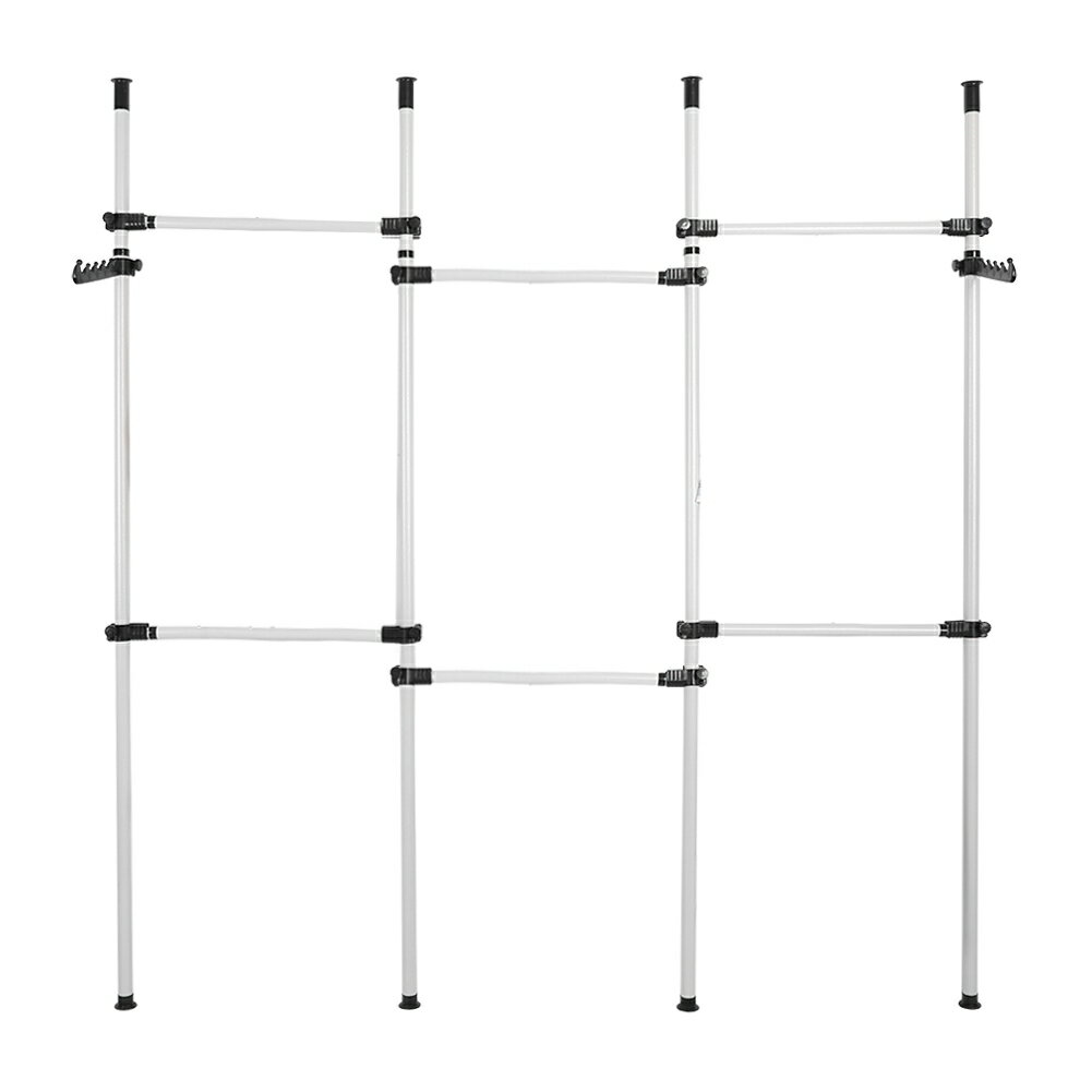 ポータブル衣類吊り下げガーメントラック、頑丈で耐久性のあるガーメントラック、高さ調節可能なスタンディング衣類ラック、スペースを節約する衣類、ベルト、靴、バッグ用衣類オーガナイザー 1