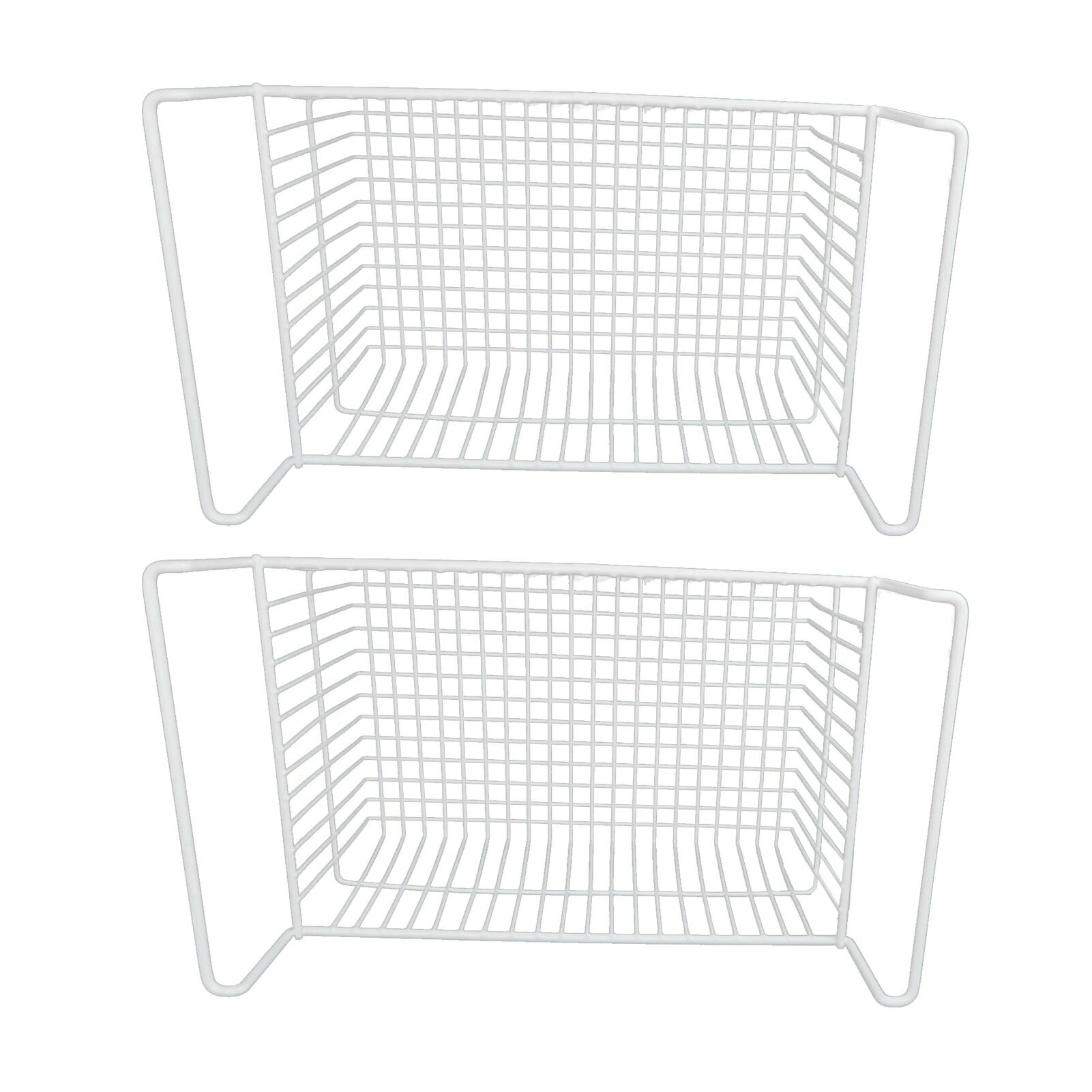 【2個セット】ワイヤーバスケット スチールボックス かご 収納ケース キッチン収納ボックス 小物入れ 冷蔵庫適用 取っ手付き 冷凍庫オーガナイザービン 大容量スチールワイヤー 収納バスケット ソース用 カウンタートップ に幅広い用途