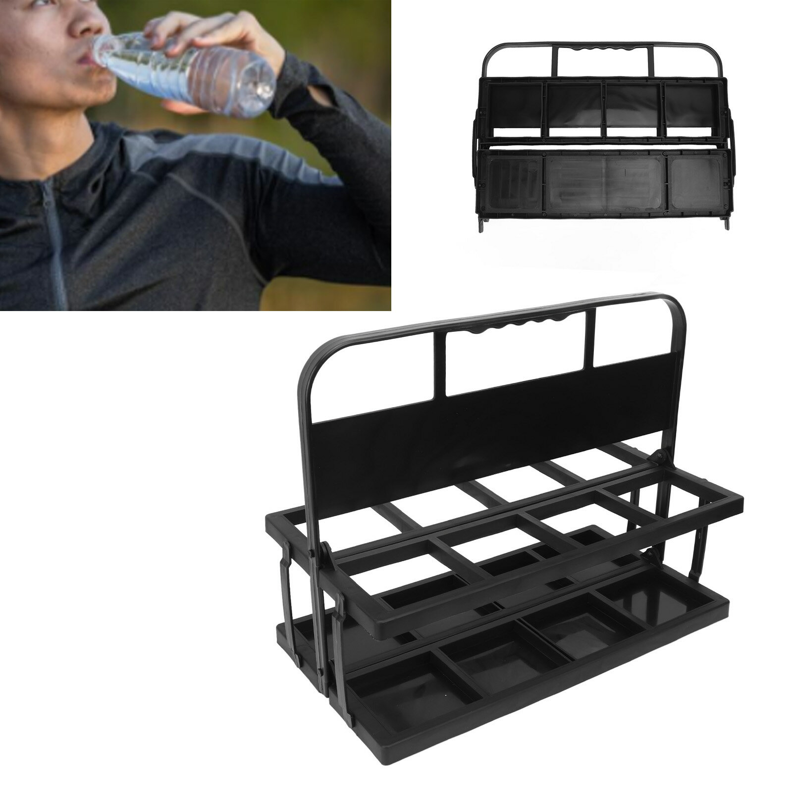 【クーポンあり!】スポーツ折りたたみ式 ウォーターカップスタンド キャリア 8穴プラスチック製ウォーターボトルオーガナイザー ウォーターカップスタンド アスリートスポーツや競技用の自立式 ウォーターボトル ボウルディッシュラック キッチンプレートホルダー