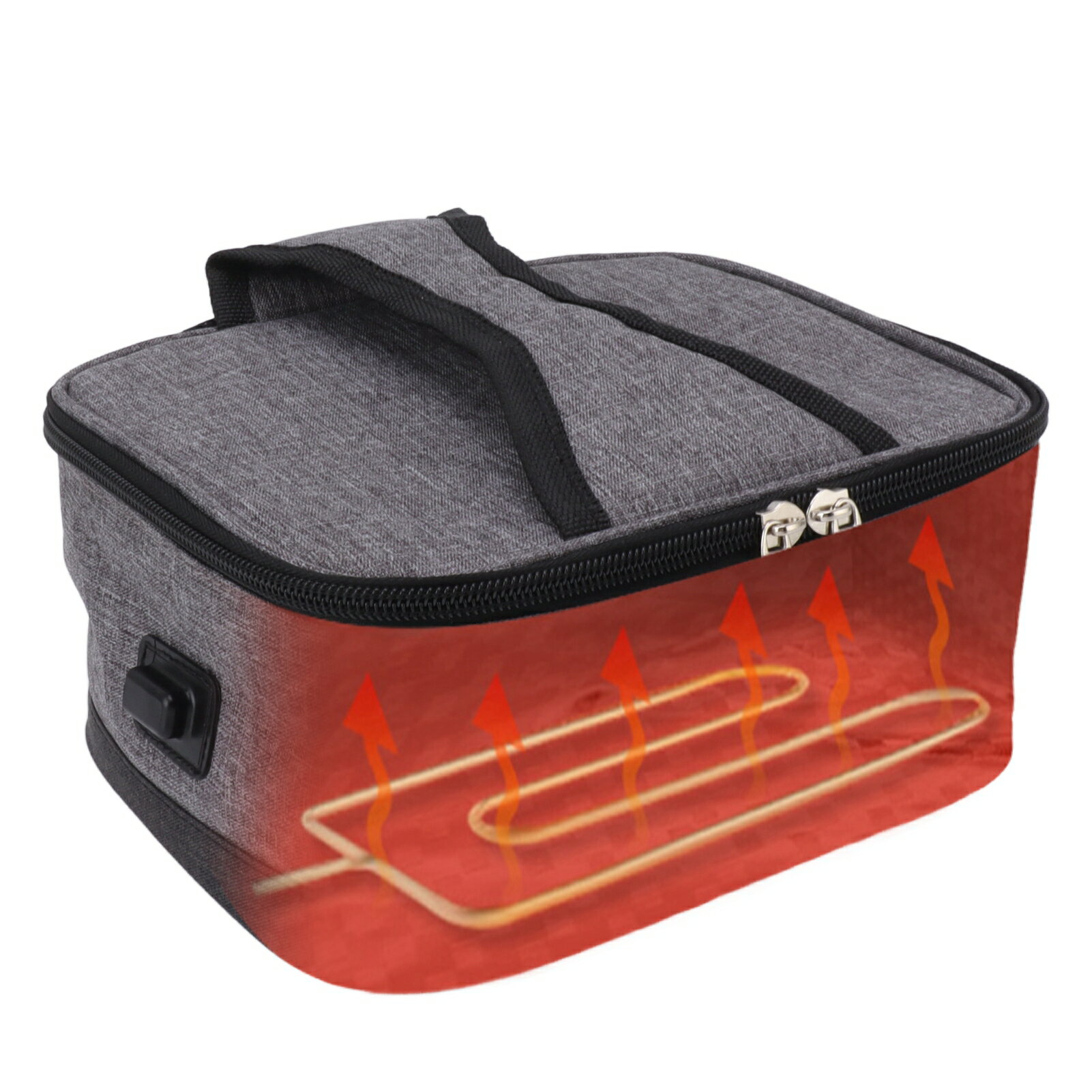ランチバッグ 加熱 弁当箱 保温バッグ USB加熱 電気保温バッグ お弁当袋 保温断熱バッグ 手提げ 漏電防止 操作簡単 ボトルウォーマー 携帯型 軽量 牛乳加熱バッグキャリア USBケーブル付き アウトドア ピクニック キャンプ 運動会など用