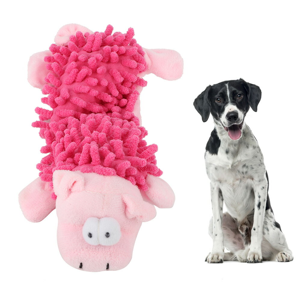 小型犬ぬいぐるみ、ぬいぐるみぬいぐるみ素材小型犬用おもちゃ、子供用犬に無害(ピンクのブタ)