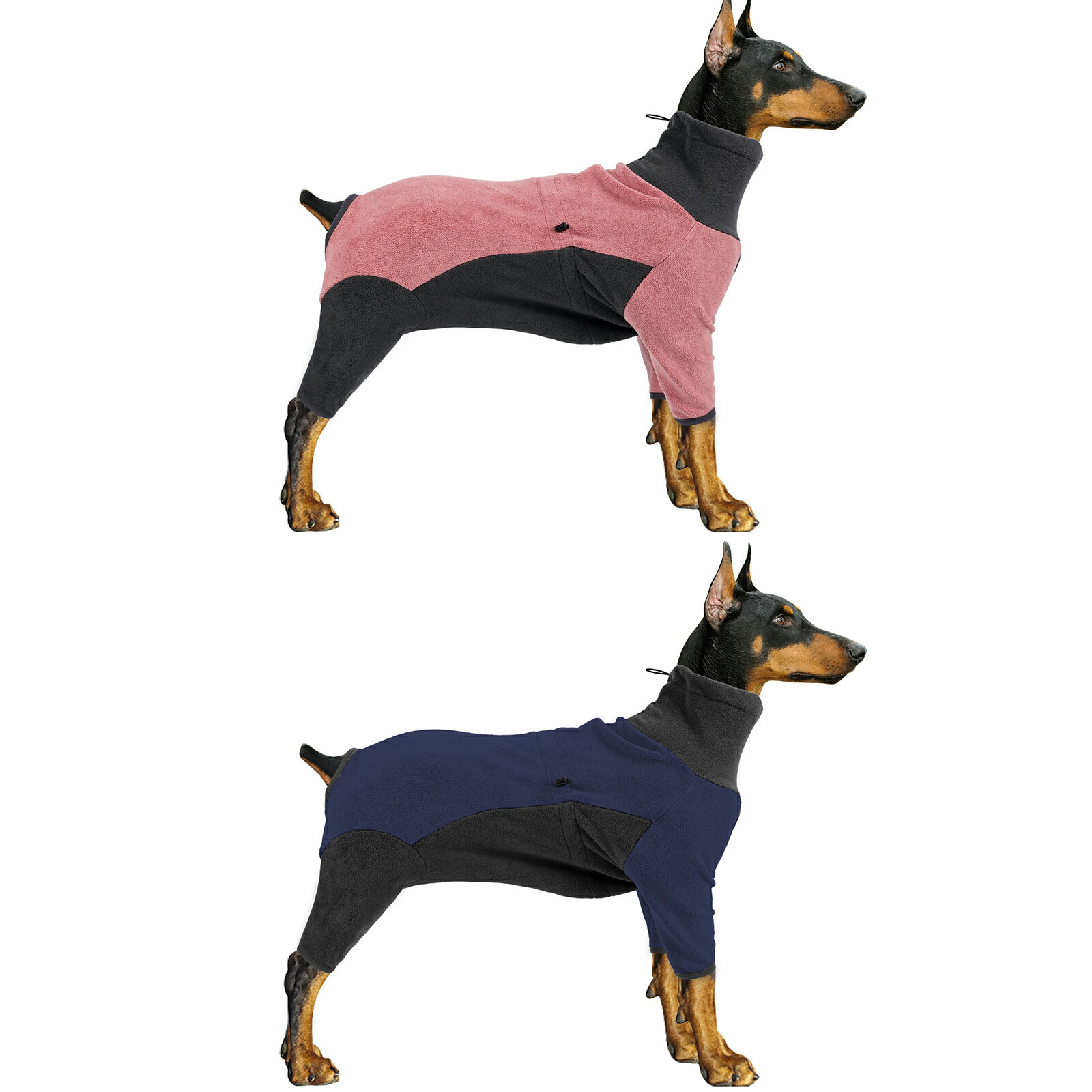 [Tongtuo Products] 犬用冬用コート 暖かいポーラーフリース ペット用タートルネック四足コート ブルー..