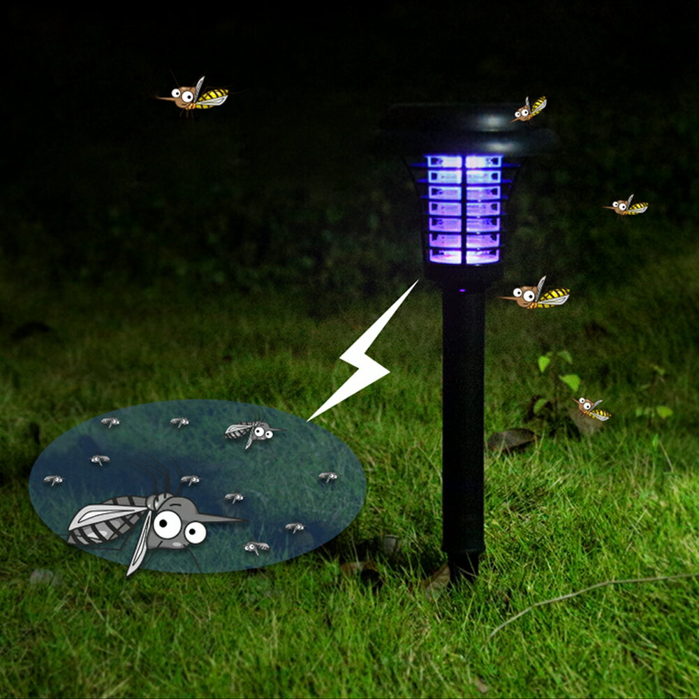 【送料無料】 太陽光エネルギー 昆虫キラーランプ 電子蚊キラー LEDライト 屋外庭園 芝生ランプ