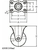ハンマーキャスター 420SR-UB125 ウレタン車