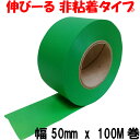 タフニール (50mm x 100M巻) 緑 カラー ビニールテープ 非粘着テープ 登山 目印テープ 樹木・森林テープ イベント マーキングテープ その1