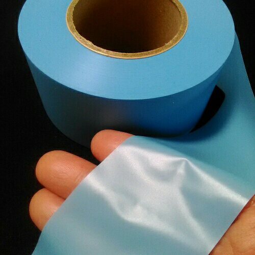 タフニール (50mm x 100M巻) 空色(水色) カラー ビニールテープ 非粘着テープ 登山 目印テープ 樹木・森林テープ 青色 スカイブルー イベント マーキングテープ 3
