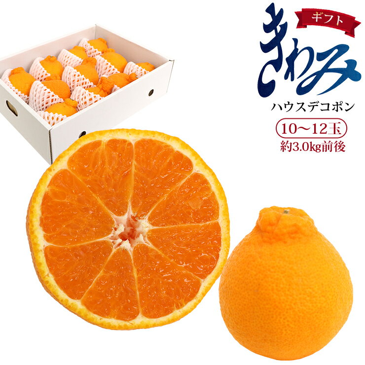 ギフト デコポン きわみ 高居農園 10～12玉 約3.0kg 和歌山県産 産地直送 有田デコポン みかん ミカン 柑橘系 甘い フルーツ 果物 美味しい おいしい 箱買い 自宅用 家庭用 箱 買い ギフト 贈り物 減農薬 国産 大きい 大きめ 3キロ 有田ハウスデコ