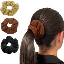 シンプルフェミニンシュシュ ヘアアクセサリー 大人 上品 ポニーテール ハーフアップ ベージュ ブラウン 茶 ブラック 黒 プチプラ プレゼント メロウストア