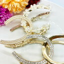 ヘアクリップ エレガントな大きめゴールドバンスクリップシンプル おしゃれ まとめ髪 ヘアアクセサリー ゴールド 金 花 プレゼント ギフト メロウストア