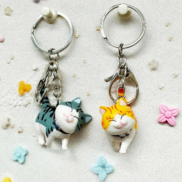 樂天商城 - 表情豊かな猫さんキーホルダー バッグチャーム キーリング アクセサリー かわいい 面白い キャット 猫 プレゼント ギフト メロウストア