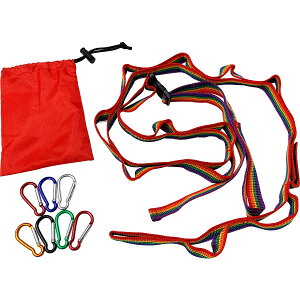 ハンキングチェーン長さ調整可能 カラビナ7個・収納袋付き ハンギングチェーン デイジーチェーン テント タープ ロープ つりさげ【メール便配送】