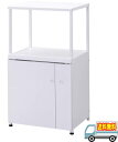 【メーカー直送】【代引不可】エムケー精工:組み立て式レンジ台FineKitchen(ホワイト)(6kg米びつ付)(コンセント無)/CA-006W