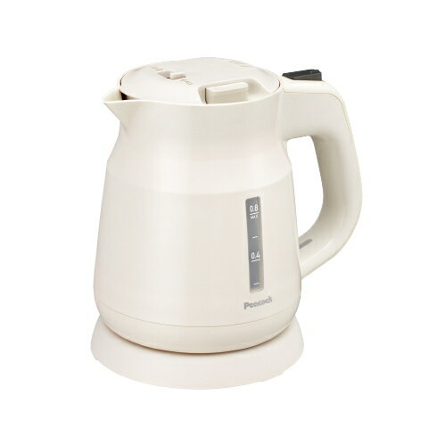 ピーコック:電気ケトル0.8L(ホワイト)/WEK-08-W ピーコック:電気ケトル0.8L(ホワイト)/WEK-08-W