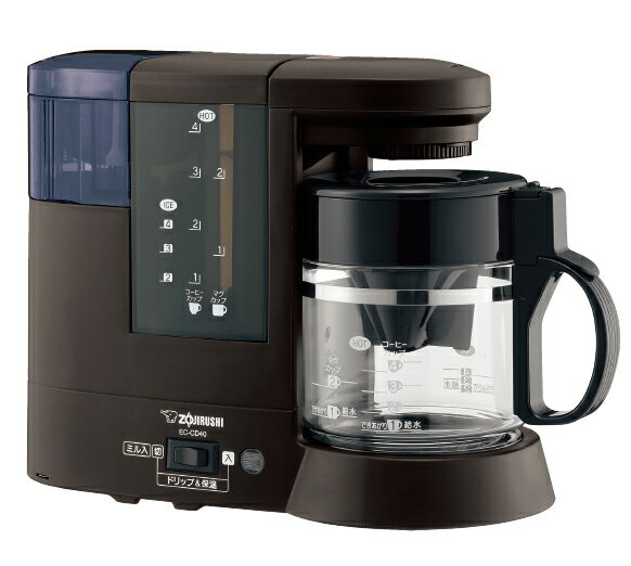 象印：ミル付コーヒーメーカー珈琲通(ガラスサーバー)(ダークブラウン)/EC-CD40-TDのサムネイル