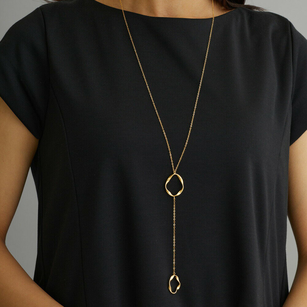 5%OFFクーポン ネックレス 日本製 ロングネックレス ラリエット Y字ネックレス K18GP ロング 金属アレルギー対応 30代 40代 50代 ペンダント おしゃれ ジュエリー 大ぶり シンプル ブランド アクセサリー・のサムネイル