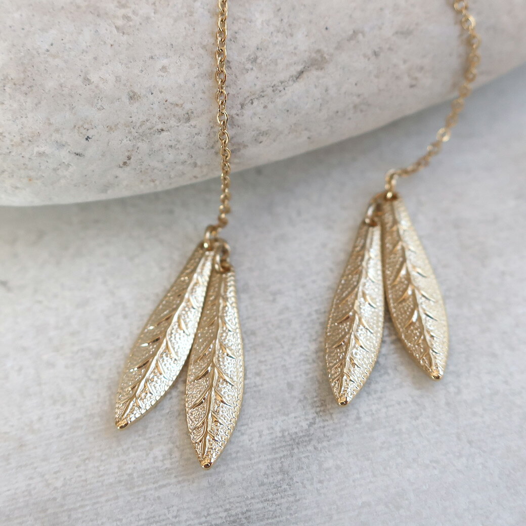 【最大10%OFFクーポン】アメリカンピアス 日本製 チェーンピアス ピアス K18GP 葉 揺れる ゴールド レディース・